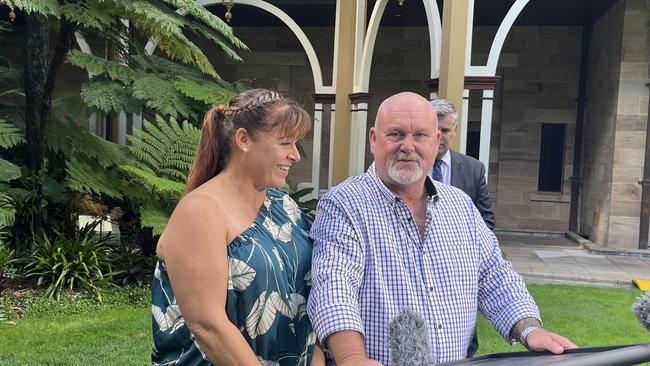 Brett and Belinda Beasley welcome Jack’s Law which will expand wanding powers for police across the state. Picture: NCA NewsWire/Aisling Brennan