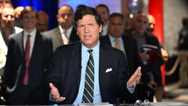 Tucker Carlson won’t lack in job offers from other networks. Picture: AFP.