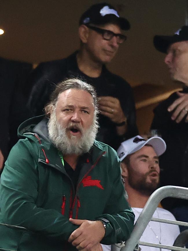 The NRL plans to use Russell Crowe and Hugh Jackman to help sell the game to the American market. Picture: Getty Images.