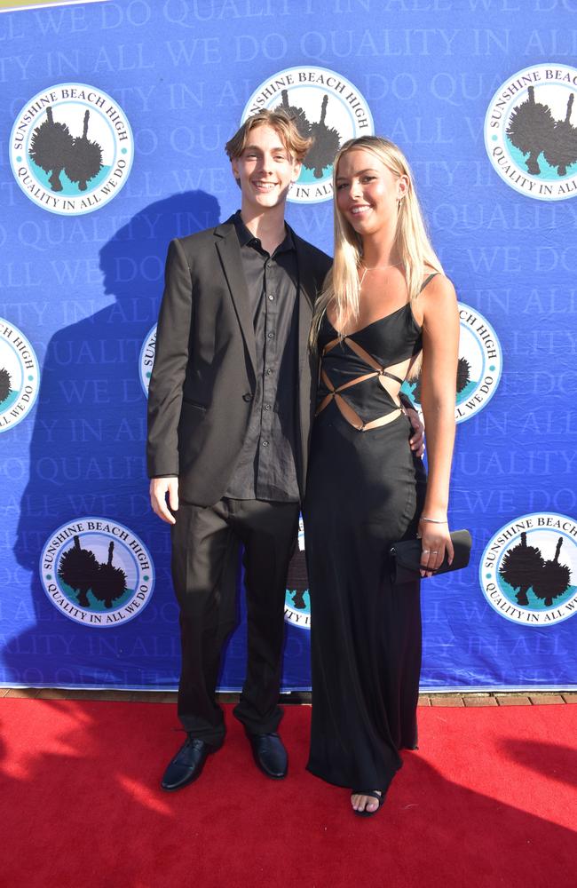 Lachie and Metaya at the Sunshine Beach State High School formal 2024.