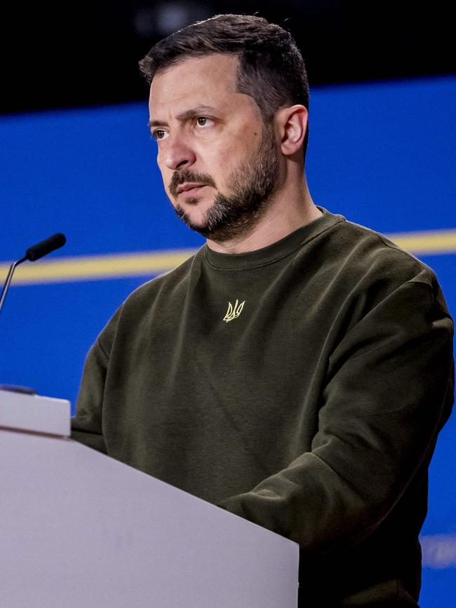 Ukrainian President Volodymyr Zelensky at The Hague, where he met with the leadership of the International Criminal Court in May. Picture: Remko de Waal / ANP / AFP) / Netherlands OUT