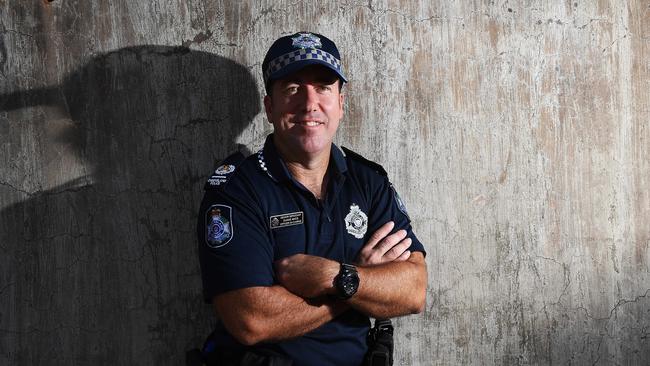 Senior Sergeant Duane Amos has worked throughout Cape York during his police career. In 2020, Mr Amos served as the Director General’s Senior Officer, leading the Community Recovery Response in Cairns and Aurukun. Picture: Zak Simmonds