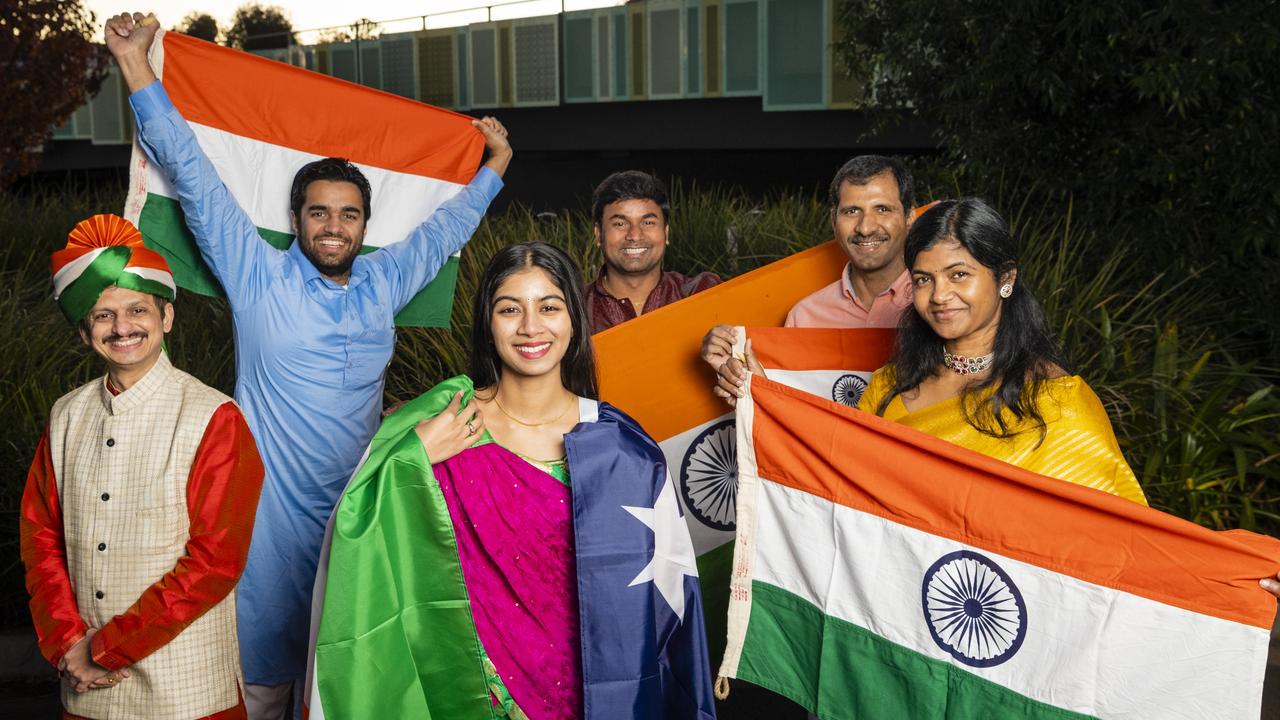 Indian Communities of Toowoomba representatives (from left) Yaju Mahida, Navaldeep Sidhu, Lakshmi Gandu, Ravindar Madhas, Kumar Gandu and Ranikanth Sadanala prepare to celebrate Indian Independence Day. Picture: Kevin Farmer