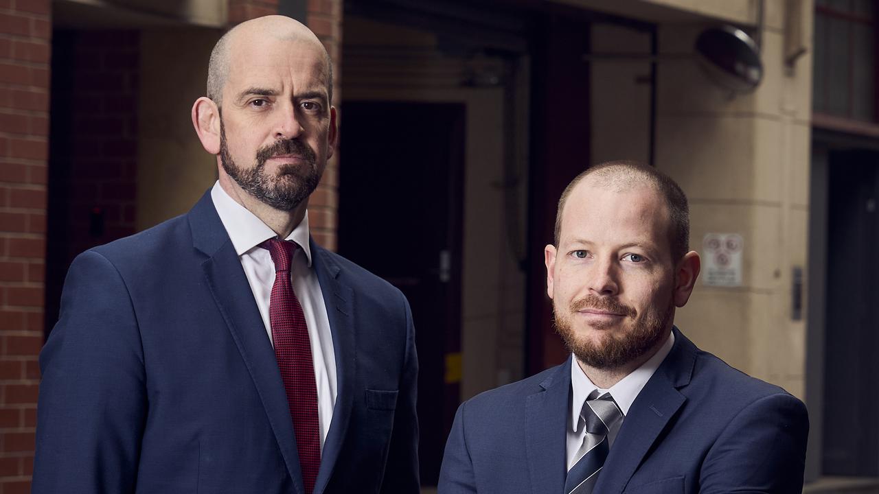 AFP Sergeant Stephen Hegarty and Detective Senior Constable Jordan Dowling from the Joint Anti Child Exploitation Team. Picture: Matt Loxton