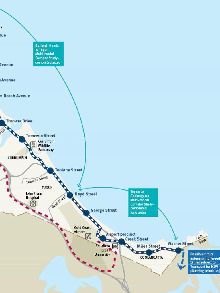 Projected route of stage four of the light rail.