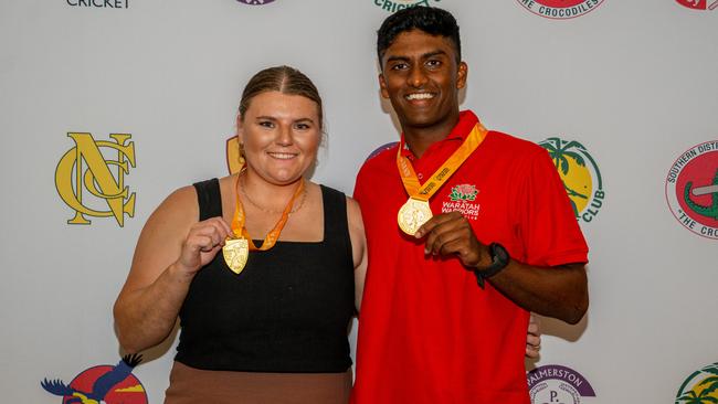 Hannah Armstrong and Jaga Koduru named the best players of the 2024 Darwin and District Cricket Competition. Picture: NT Cricket