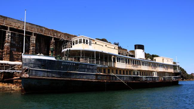 Retired Manly Ferry Baragoola at its berth in Balls Head in 2012.