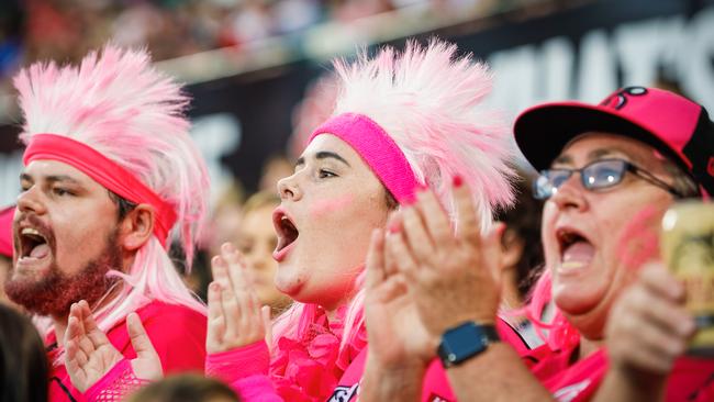 Sixers fans in full voice at the Sydney Cricket Ground. Picture: Getty Images