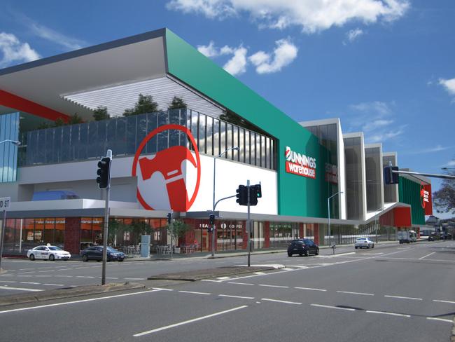 An artist's rendering of the Newstead Bunnings. Picture: Supplied