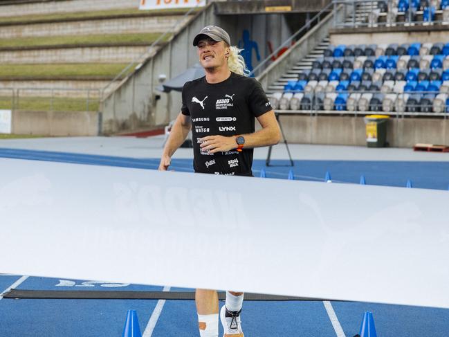 Brockmann was emotional as he crossed the line. Picture: Marty Rowney/Bursty