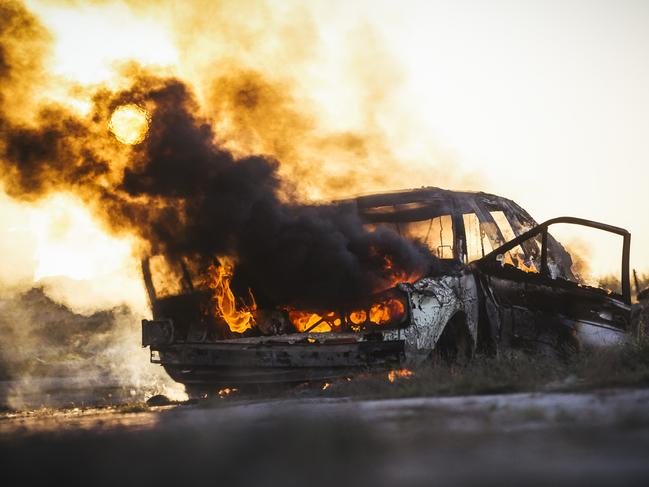 Generic car fire Townsville