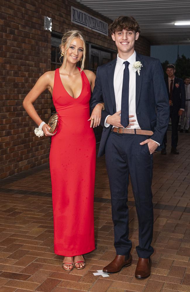 Ava Finlay partners Mitch Garrels to the Toowoomba Grammar School formal at Rumours International, Wednesday, November 13, 2024. Picture: Kevin Farmer