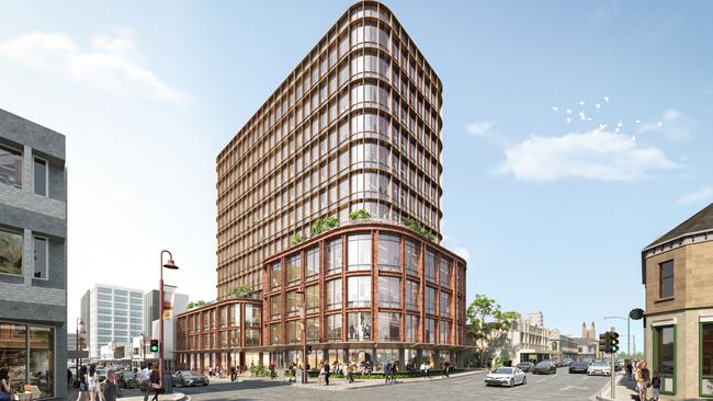 Artist's impression of the old Spotlight site on the corner of Liverpool and Harrington streets, designed by architects, Gray Puksand, for Techne Group.