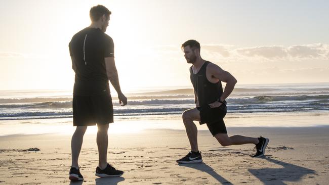 Chris Hemsworth and Luke Zocchi training. Picture: Supplied.