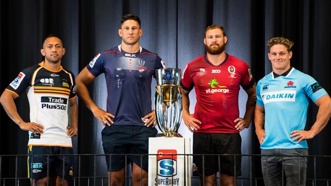 Club captains at the Super Rugby launch. Picture: RUGBY.com.au/Stuart Walmsley