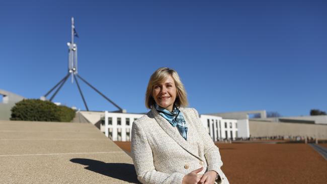 AAP / MANLY DAILY.  Newly elected member for Warringah Zali Steggall outside Parliament House in Canberra on the first day of the 46th Australian Parliament, 2 July 2019. (AAP IMAGE/SEAN DAVEY)