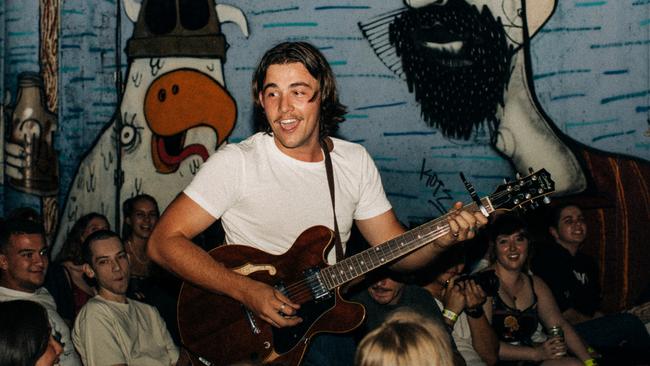 Euan Hart from band Last Thursday performs at The Factory Theatre in Marrickville. Picture: Jack Moran