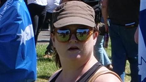 Ballarat councillor Tracey Hargreaves at the weekend protest. Photo: Tony Goodfellow