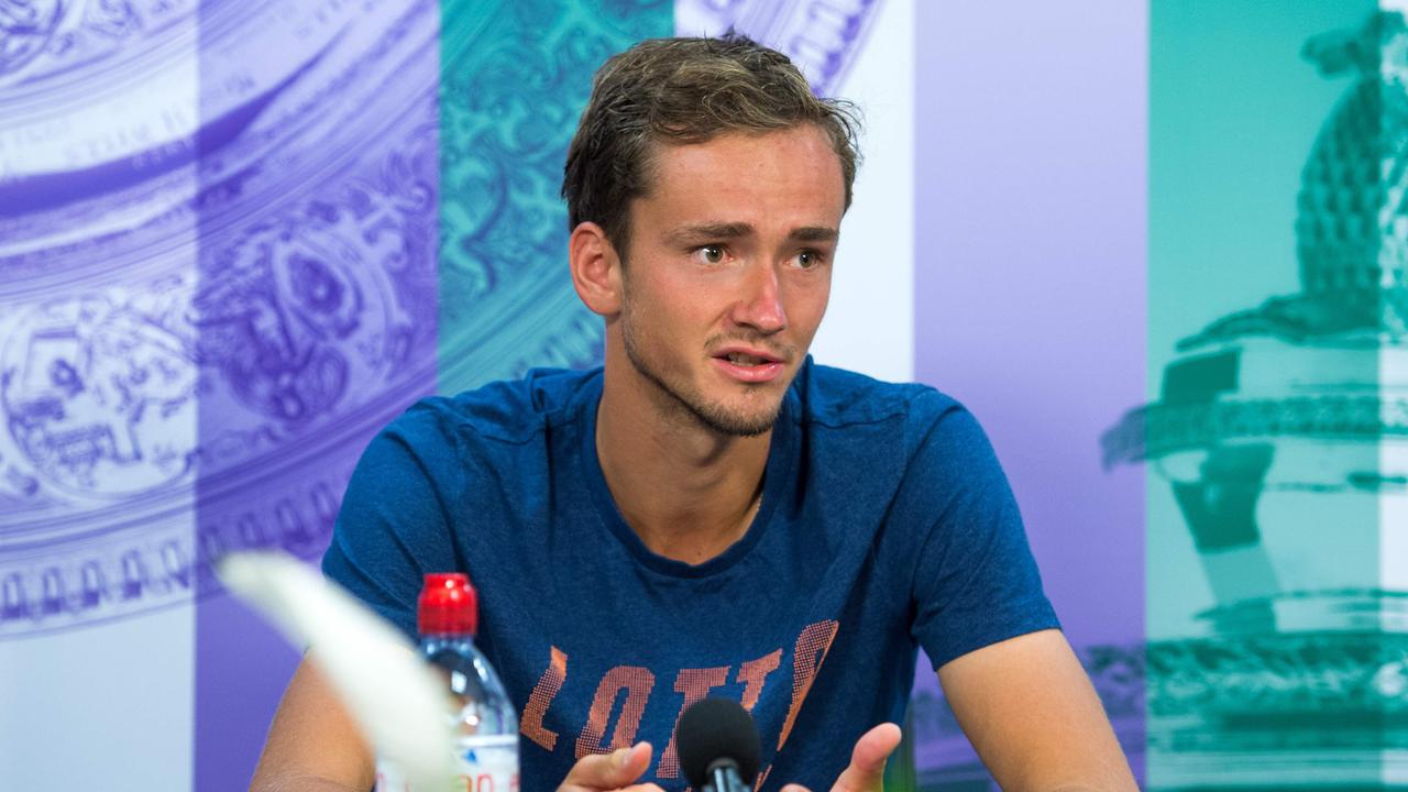 Russia's Daniil Medvedev speaks at Wimbledon. AFP PHOTO / AELTC/Joe Toth AND POOL / AELTC / Joe TOTH.