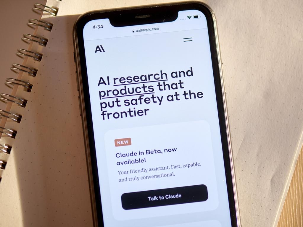The Anthropic website on a smartphone. Picture: Gabby Jones/Bloomberg