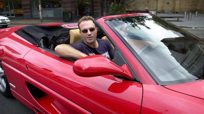 Slater driving a Ferrari in Sydney in 2002. Picture: File