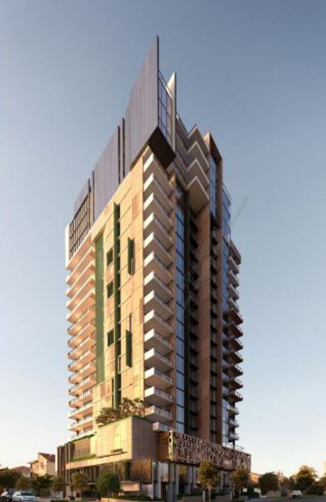 Artist impression of the proposed Chevron Island tower development put forward by the Dennis Family Corporation