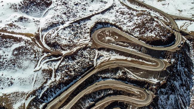 Switchbacks on the road to Portillo ski resort. Photo: Getty Images