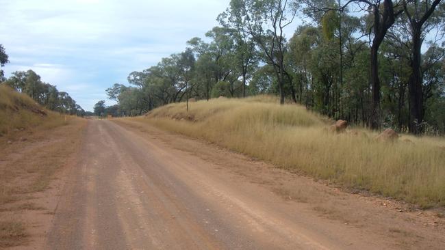 The unsealed, gravel section of the Kennedy Developmental Rd within the Flinders Shire Council, north of Hughenden.