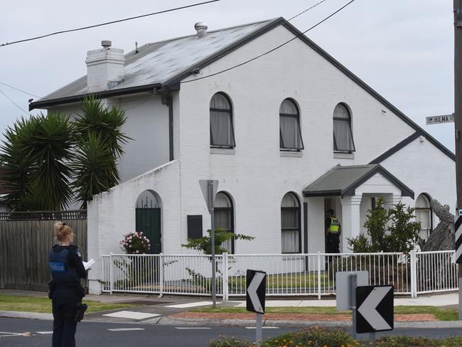 Detectives investigate. Picture: Tony Gough