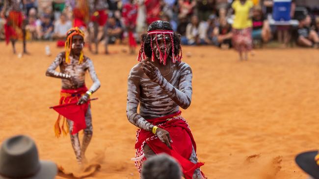 A Yolngu dancers at Bungul during Garma Festival 2022 at Gulkula. Picture: Tamati Smith/Getty Images