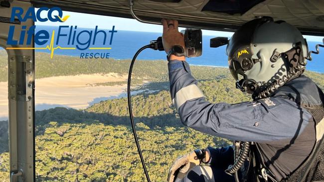 RACQ LifeFlight Rescue has rescued a man from K'gari after he became ill.