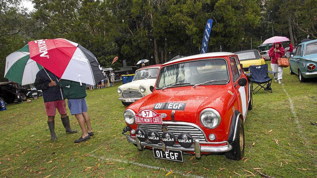 Classic Mini Cooper S probably stayed drier at the mid-winter Rally Monte Carlo. Picture: Iain Curry