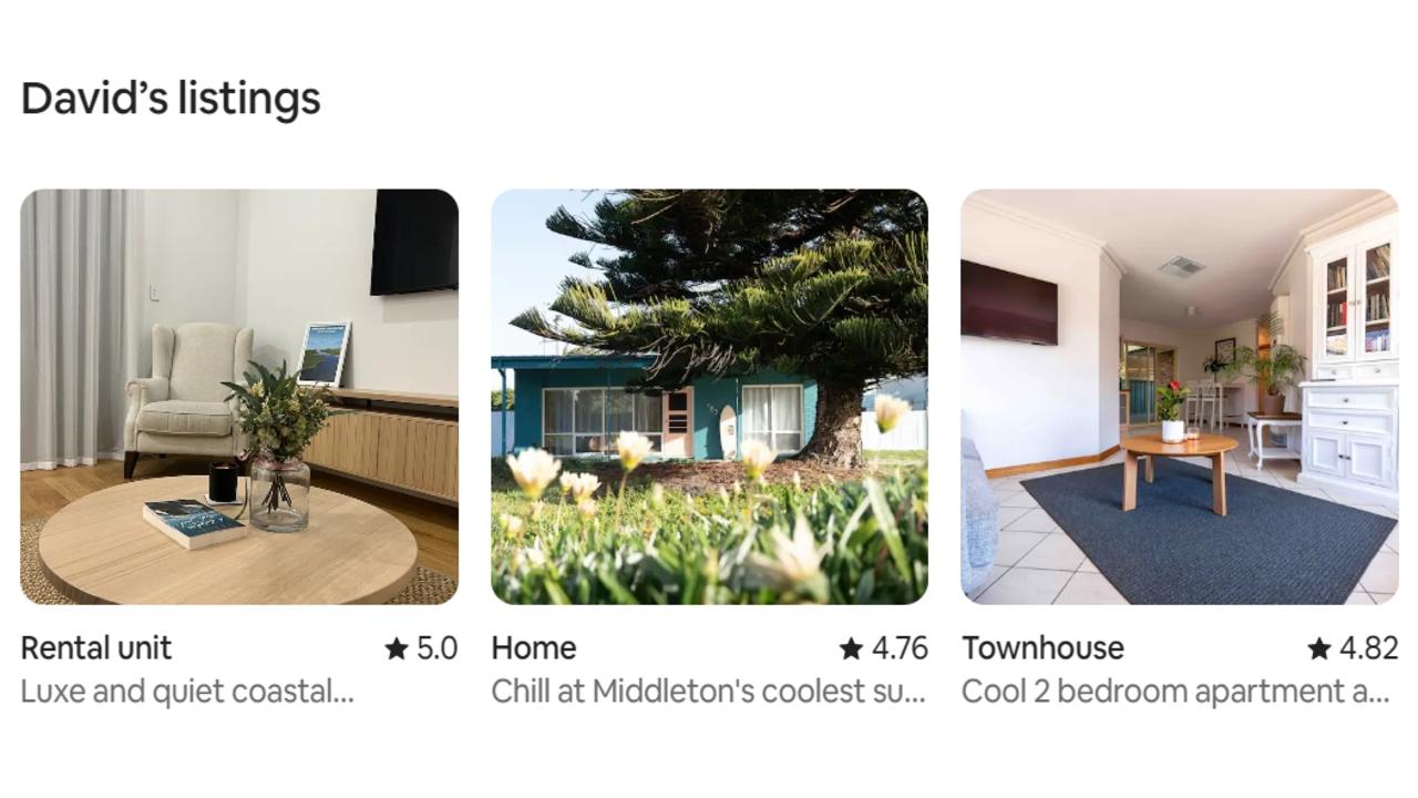 Three of Mr Speirs’ 13 properties remain available for rent on Airbnb.