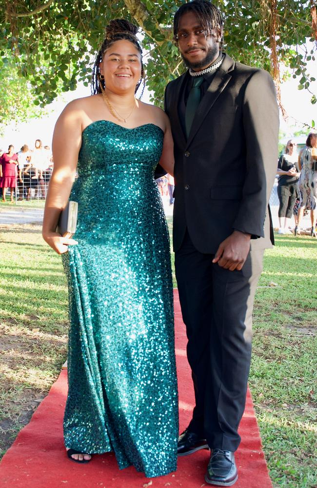 Rodday Viti and partner at the Bowen State High School Year 12 Formal held on Friday, November 18, 2022.