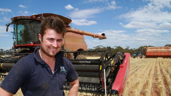 Grower Clay Gowers (pictured during harvest) has started sowing his 2023 crop. Picture: Glenn Milne