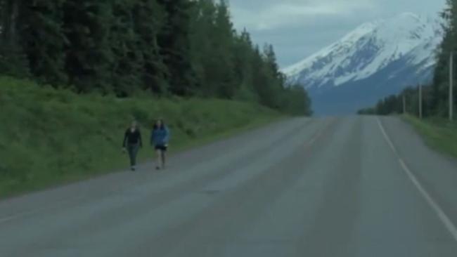 Hitchhikers have been warned about the dangers of travelling along the road. Picture: Screengrab