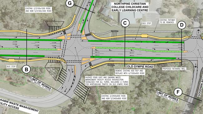 Concept plans of the upgrade on Old Gympie Rd between Alma and Goodwin roads in Dakabin.