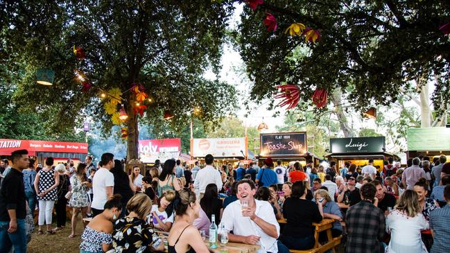 Fringe goers flock to bars at Gluttony, which has lodged a proposal to expand in 2021. Picture: Helen Page