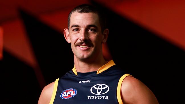 ADELAIDE, AUSTRALIA - MARCH 07: Taylor Walker of the Crows poses for a photograph during the 2023 Adelaide Crows Official Team Photo Day at West Lakes on March 07, 2023 in Adelaide, Australia. (Photo by Dylan Burns/AFL Photos)