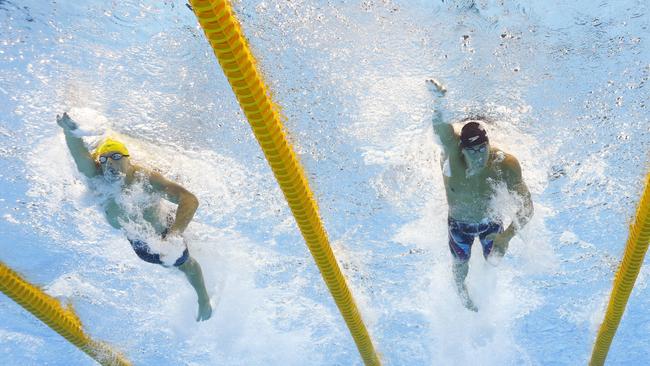 Australia's Cameron Mcevoy swam alongside US star Nathan Adrian in the 100m freestyle final.