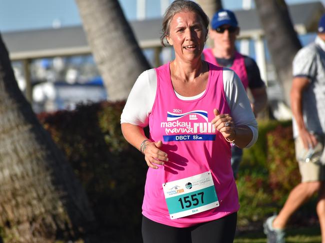 Louise Bahun in the 8km event at the 2021 Mackay Marina Fun Run. Picture: Lillian Watkins