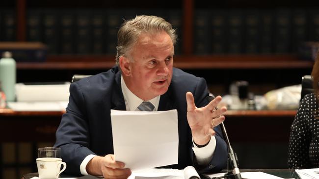 Hon Mark Latham pictured at the 2019-2020 Budget Estimates Hearing held at NSW parliament in Sydney. Picture: Richard Dobson