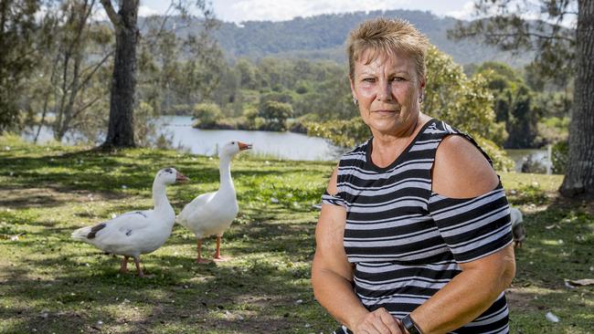 Gold Coast Council is on a mission to rid the coomera river of geese and residents aren't happy about it. Laura Szkoruda with just some of the local geese. Picture: Jerad Williams