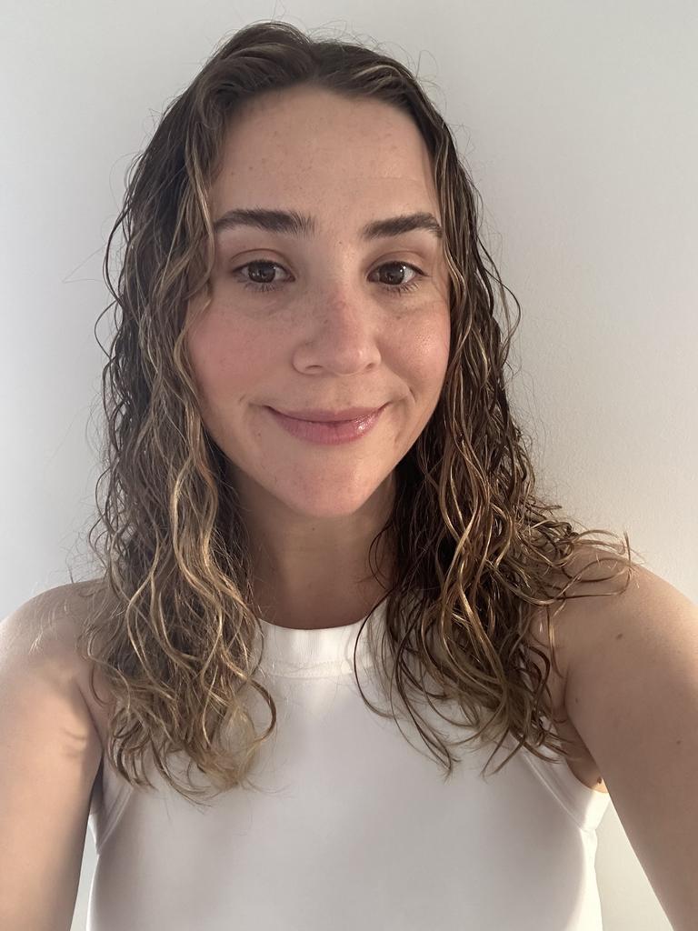 My (wet) hair a couple months ago when I first started the curly girl routine. Picture: news.com.au/Philippa Tonkin.