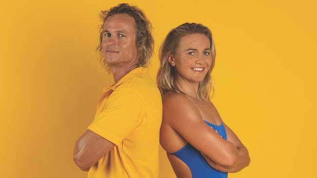 Two-time Olympic gold medallist Ariarne Titmus is the Bank of Queensland myBOQ app ambassador. She is pictured here with coach Dean Boxall.