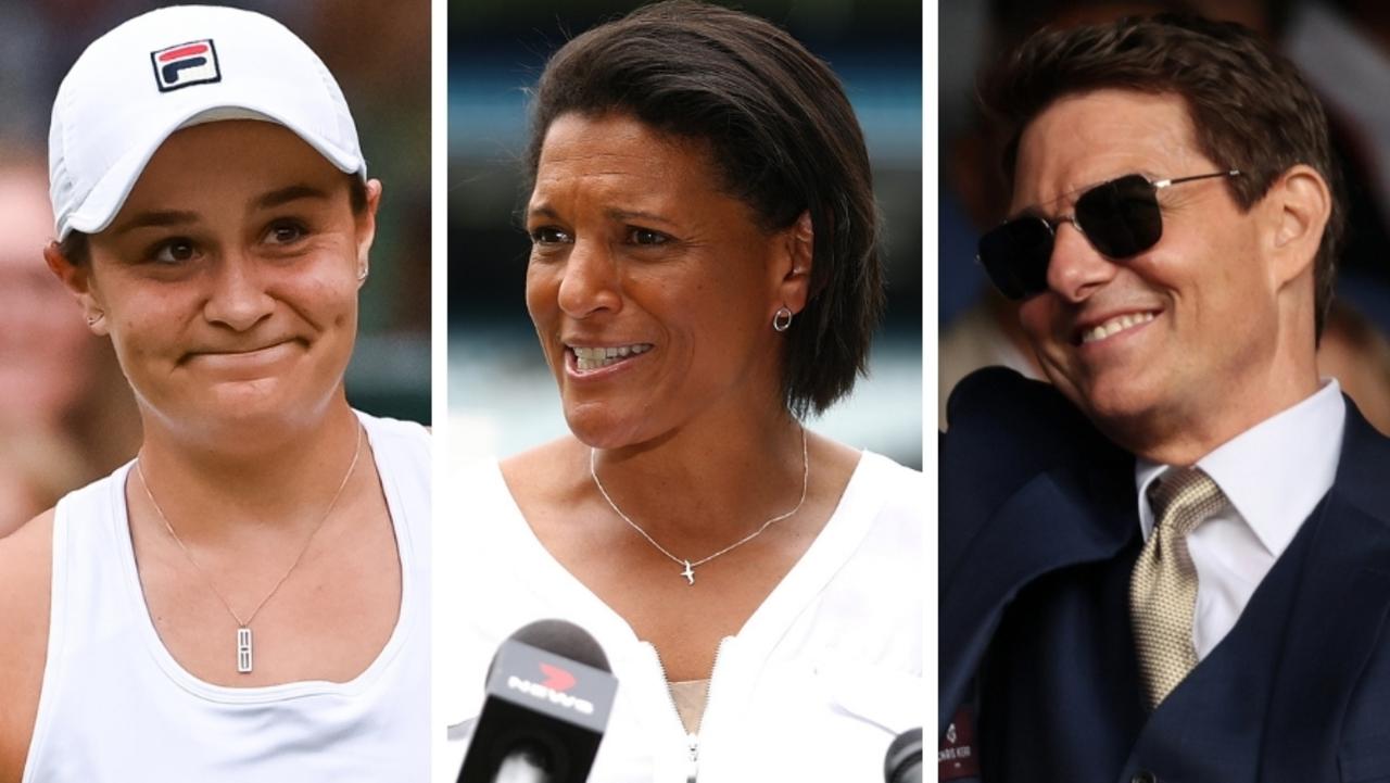 Mel Jones took a cheeky swipe at Tom Cruise for crashing Ash Barty’s WImbledon final.