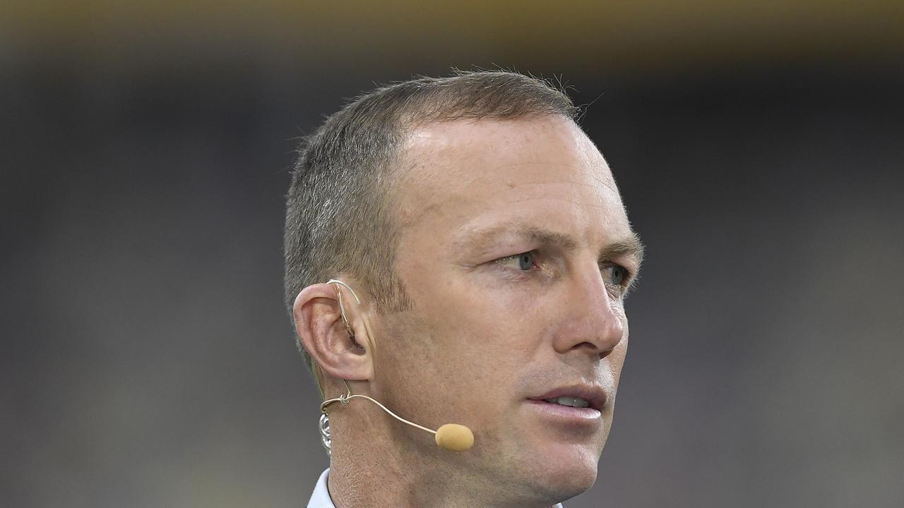 Darren Lockyer looks on before the start of the round 1 NRL match between the North Queensland Cowboys and the Brisbane Broncos