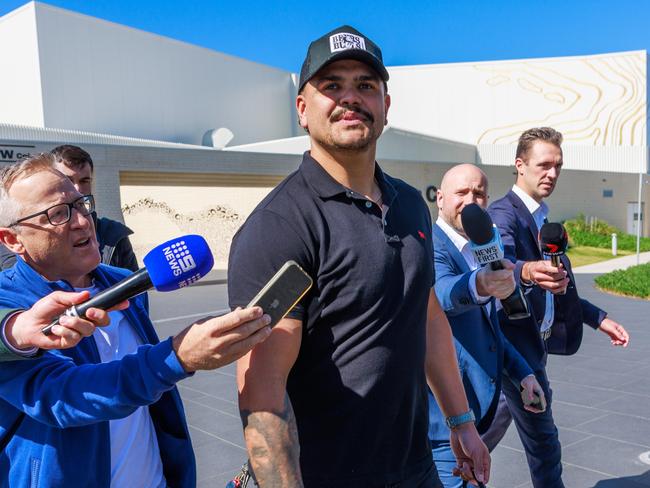 Latrell Mitchell after fronting the Rabbitohs board on Tuesday. Picture: Justin Lloyd.