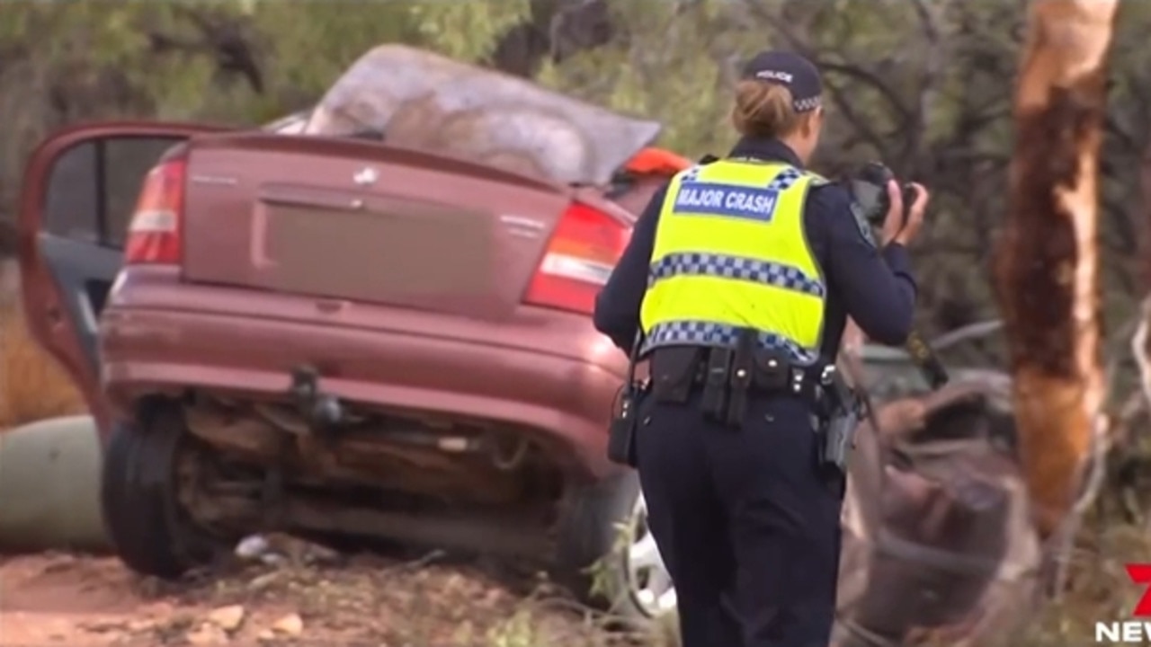 Police at the scene of a serious crash south of Port Broughton on the Yorke Peninsula in November 2023. Picture: 7 NEWS