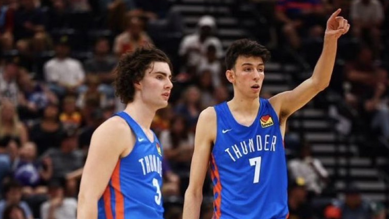 Josh Giddey tweets bold prediction about Thunder teammate Chet Holmgren,  2024 NBA Rookie of the Year race